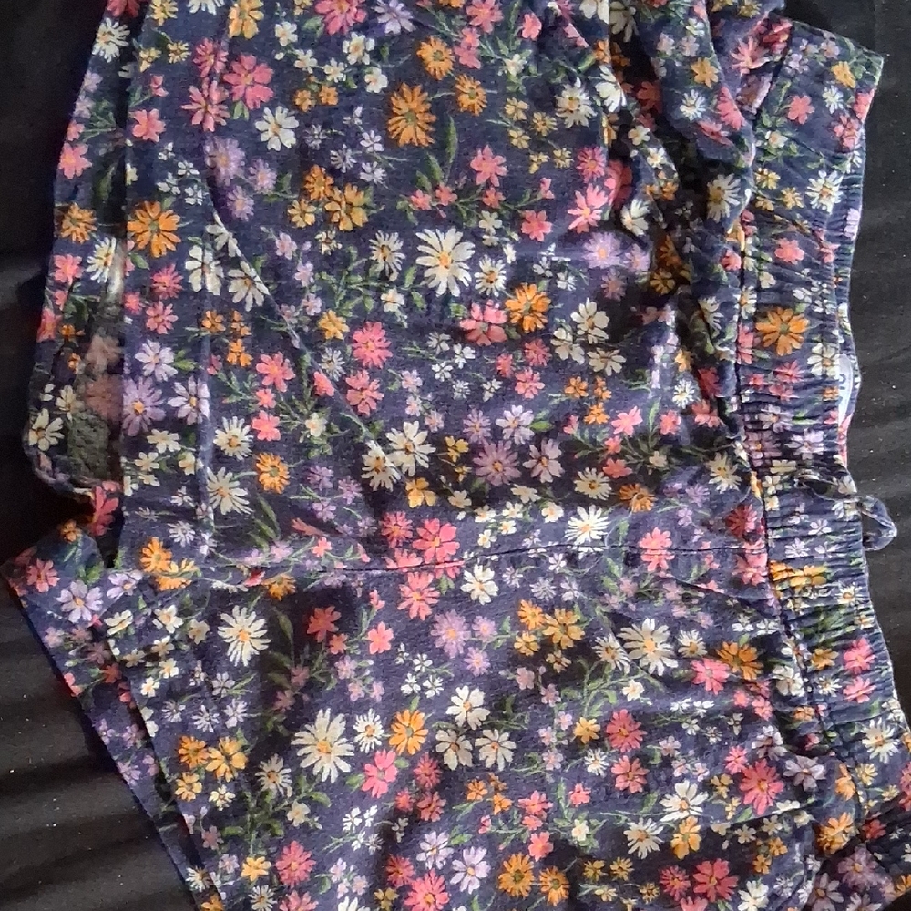 Old Navy Floral Navy Shorts with Pink, White & Yellow Blooms